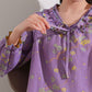 Ownkoti Floral Jacquard Ruffled Cotton Loungewear Set - image 3