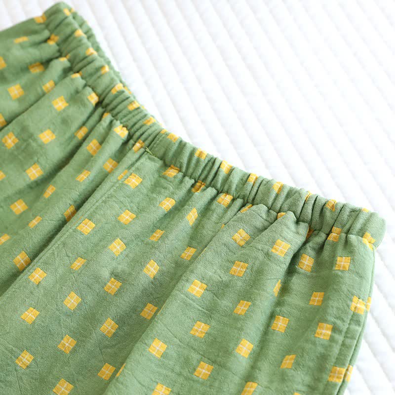 Ownkoti Grid Cotton Gauze Long Sleeves Loungewear - image 12