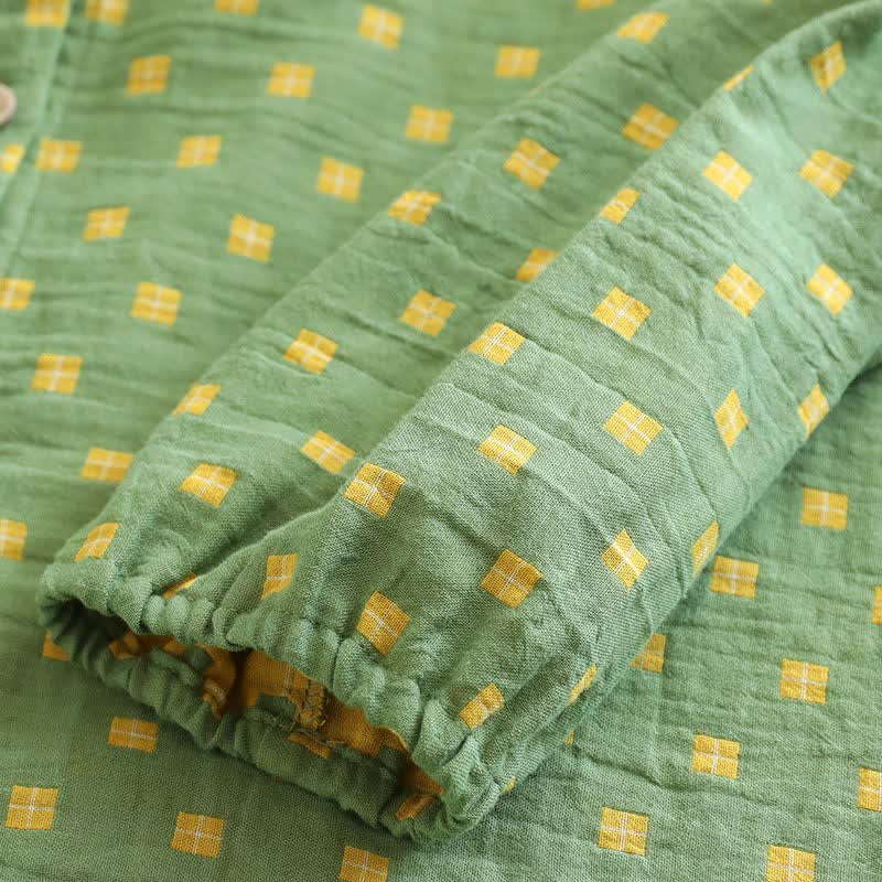 Ownkoti Grid Cotton Gauze Long Sleeves Loungewear - image 11