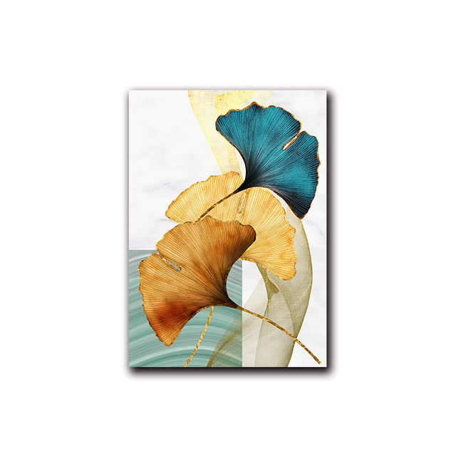 Ownkoti Luxurious Ginkgo Leaf Decorative Painting - A - 16" x 24" - image 3