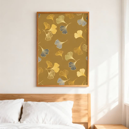 Ownkoti Golden Whisper Ginkgo Leaf Decorative Painting - image 0