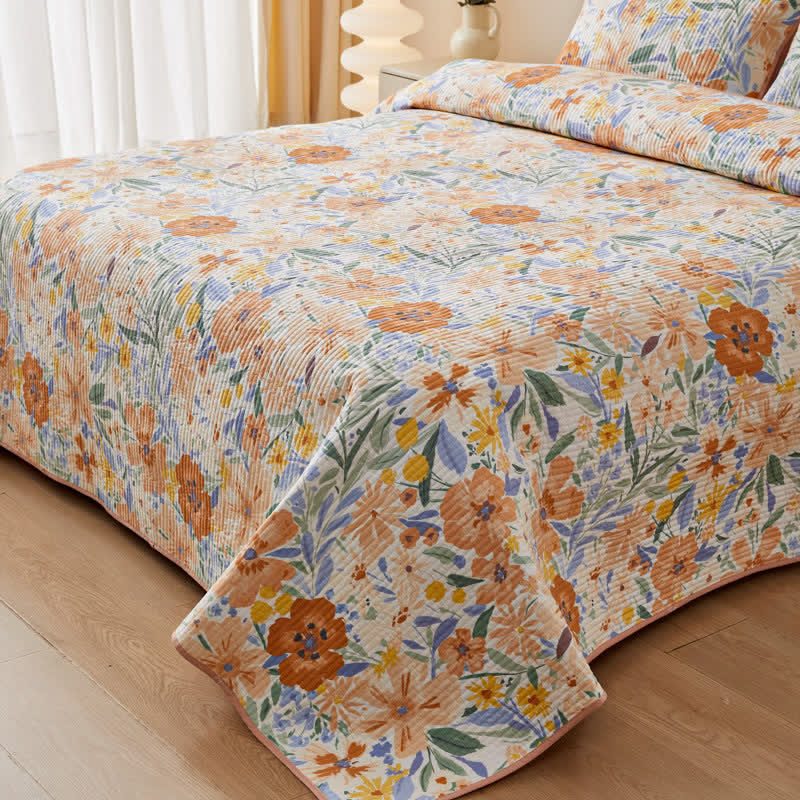 Ownkoti Cotton Quilted Garden Floral Coverlet - image 3