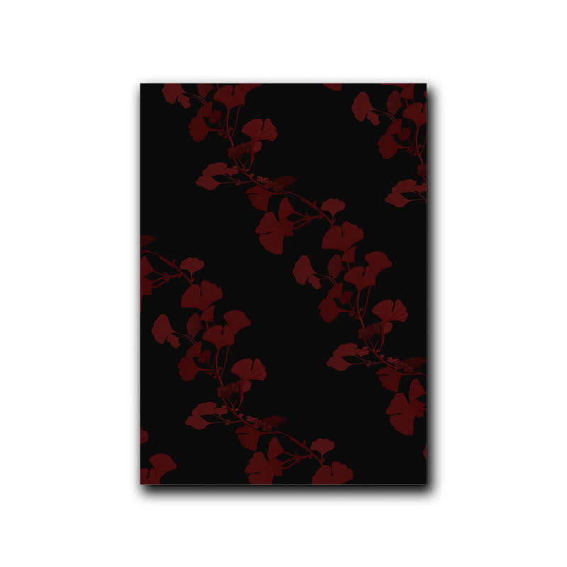 Ownkoti Large Ginkgo Leaf Decorative Painting - Black & Red - 16" x 24" - image 5