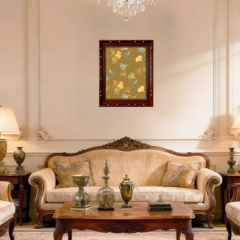 Ownkoti Golden Whisper Ginkgo Leaf Decorative Painting - image 1