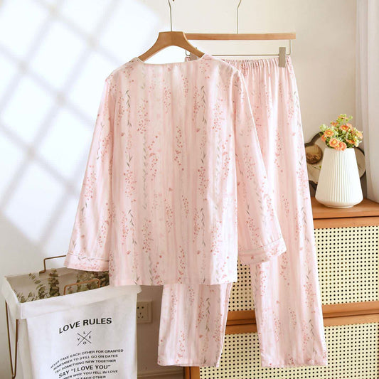 Ownkoti Oriental-inspired Striped Floral Cotton Loungewear - image 1