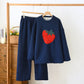 Ownkoti Strawberry Print Sherpa Loungewear Set - Navy Blue - XL - image 11