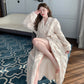 Ownkoti Solid Color Grid Textured Plush Bathrobe - image 5