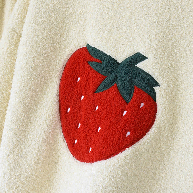 Ownkoti Strawberry Print Sherpa Loungewear Set - image 5