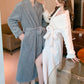 Ownkoti Solid Color Stripe Textured Plush Bathrobe - image 2