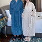 Ownkoti Solid Color Grid Textured Plush Bathrobe - image 2