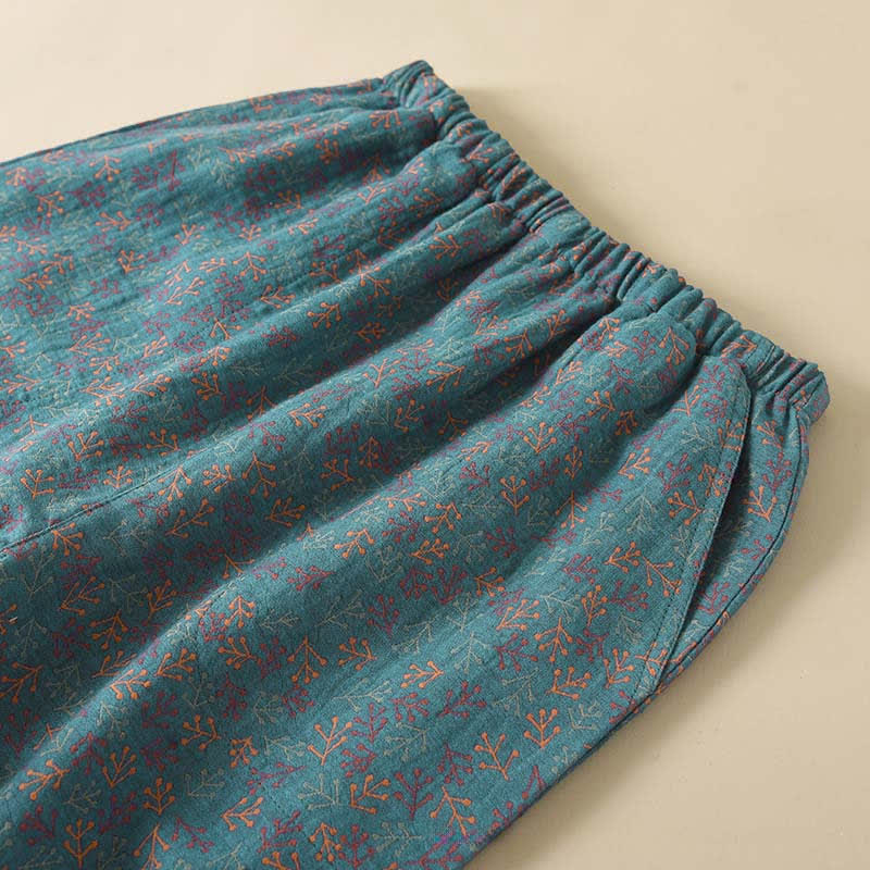 Ownkoti Vintage Cotton Branch Long Sleeve Pajamas - image 5