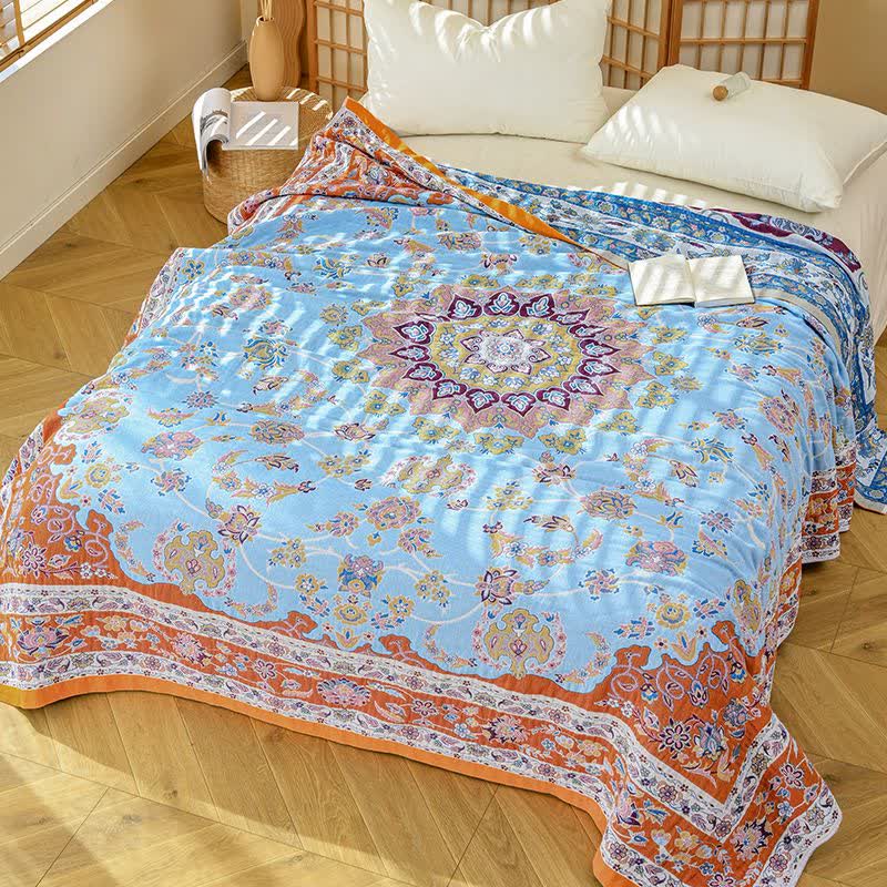Ownkoti Vibrant Vintage Pattern Cotton Gauze Quilt - image 1