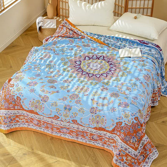 Ownkoti Vibrant Vintage Pattern Cotton Gauze Quilt - image 1