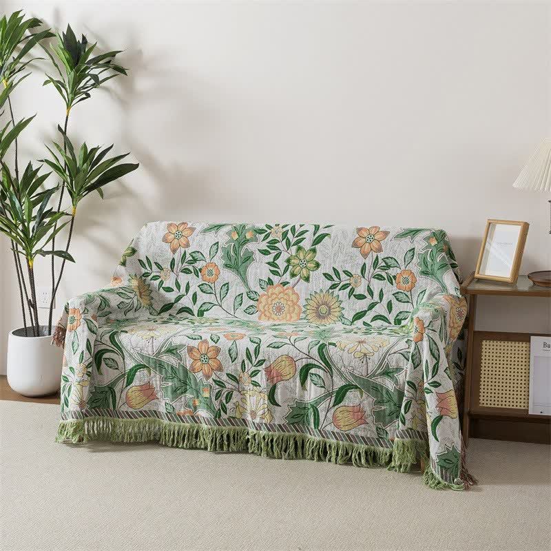 Ownkoti Refresh Floral Cotton Gauze Tassel Quilt - image 3