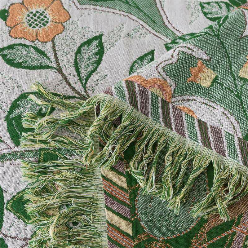 Ownkoti Refresh Floral Cotton Gauze Tassel Blanket - image 6
