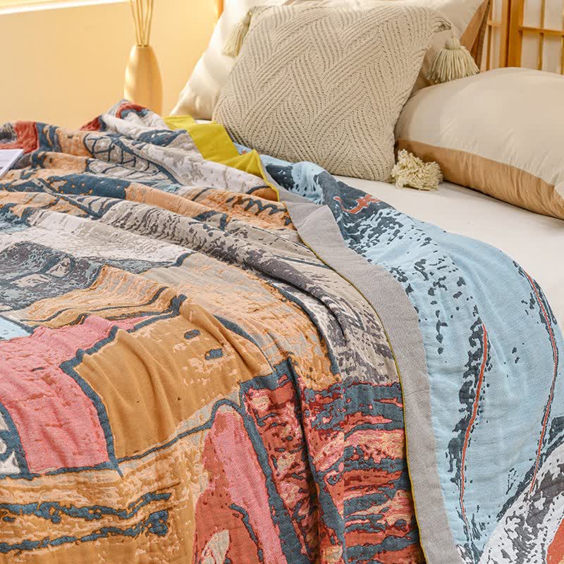 Ownkoti Impressionist Town Cotton Gauze Blanket - image 4