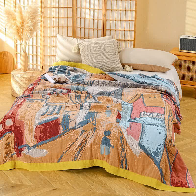 Ownkoti Impressionist Town Cotton Gauze Blanket - image 3