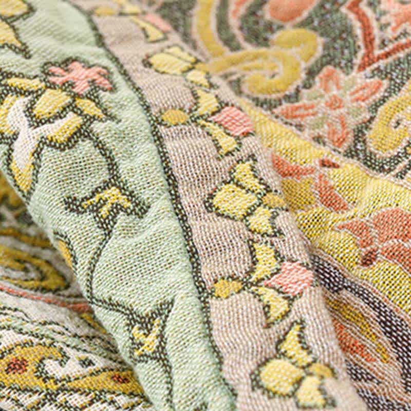 Elegant Vintage Floral Cotton Gauze Quilt - image 5