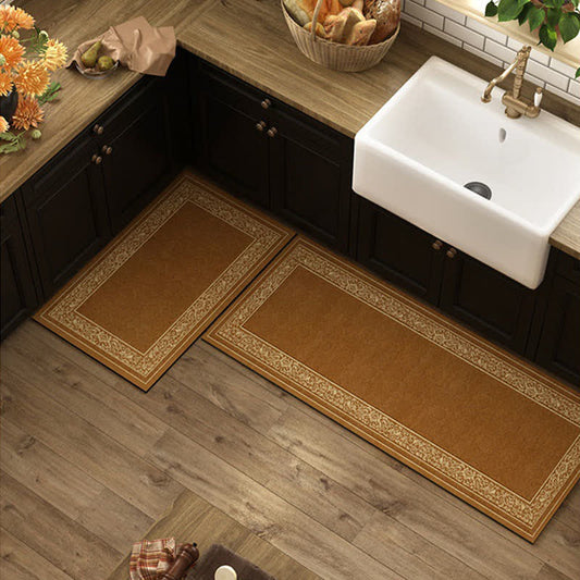 Ownkoti Diatom Mud Vintage Brown Kitchen Rug - 23" x 35"+23" x 71" - image 0