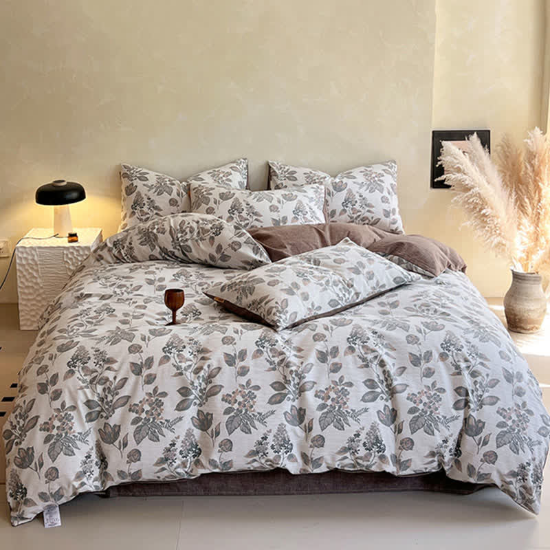 Ownkoti Vintage Leaf Print Bedding Set(4PCS) - image 1