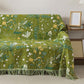 Ownkoti Green Leaf Floral Cotton Tassel Blanket - image 3