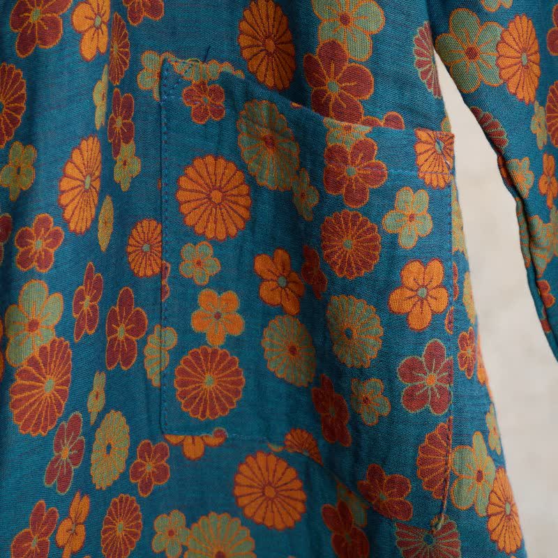 Ownkoti Vintage Floral Jacquard Cotton Kimono Robe - image 5