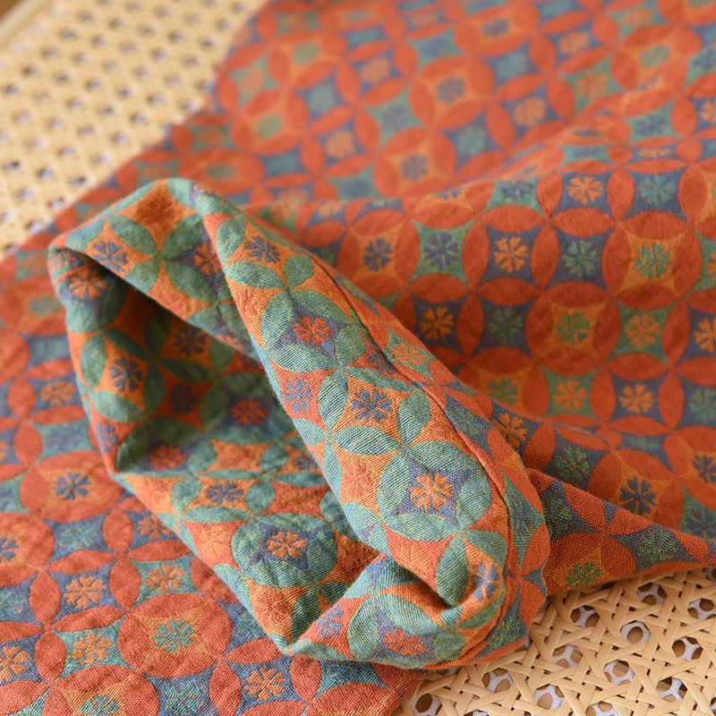 Ownkoti Retro Geometric Pattern Cotton Gauze Loungewear - image 8