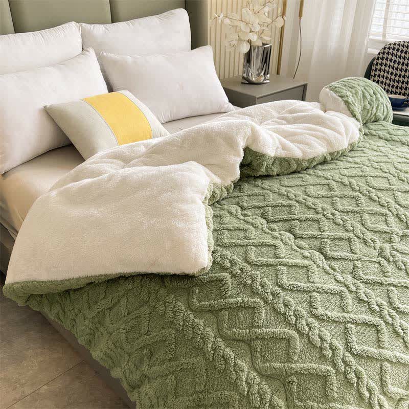 Ownkoti Jacquard Solid Color Comfy Fluffy Blanket - image 15