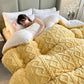Ownkoti Jacquard Solid Color Comfy Fluffy Blanket - Yellow - King - image 25