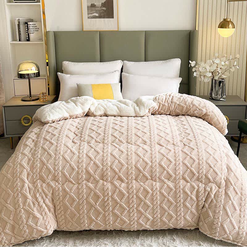 Ownkoti Jacquard Solid Color Comfy Fluffy Blanket - image 3