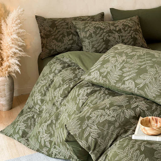 Ownkoti Brushed Cotton Botanical Duvet Cover Set(4PCS) - image 0