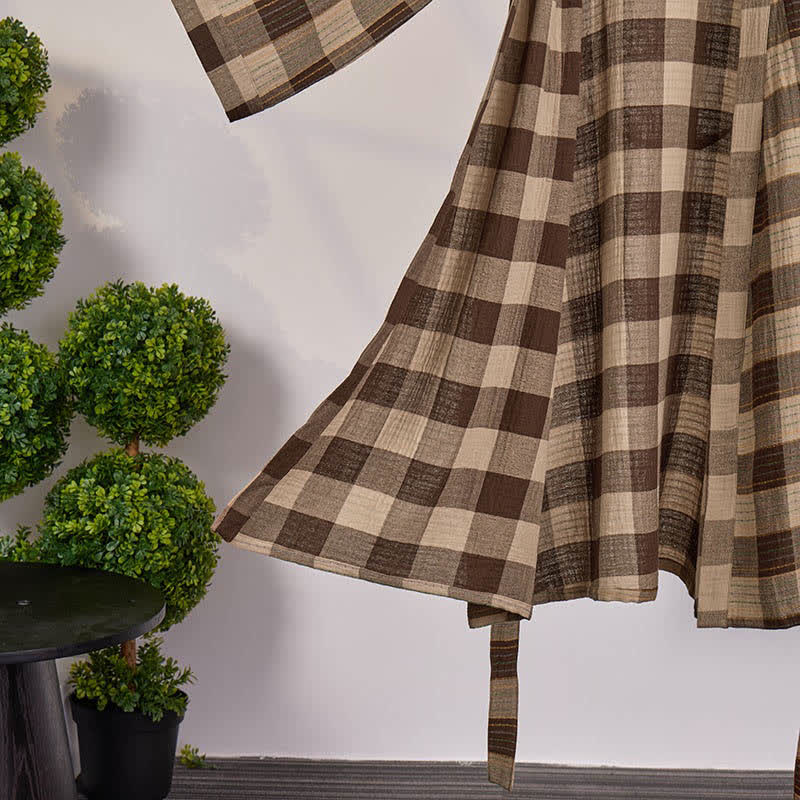 Ownkoti Classic Plaid Cotton Gauze Kimono Robe - image 9