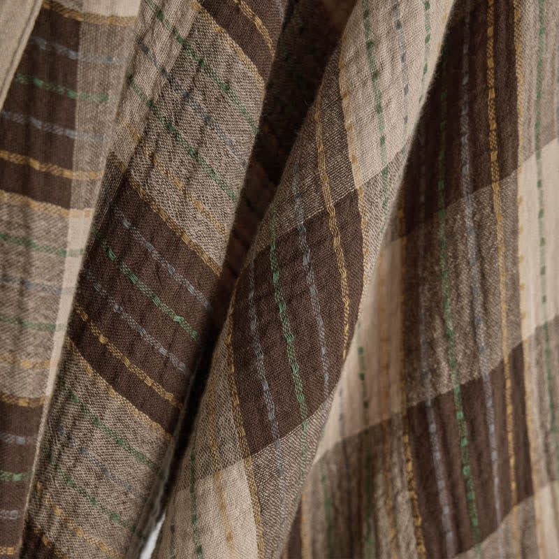 Ownkoti Classic Plaid Cotton Gauze Kimono Robe - image 12