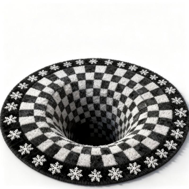 Ownkoti Black Hole 3D Checkered Rug - A - 55" x 55" - image 6