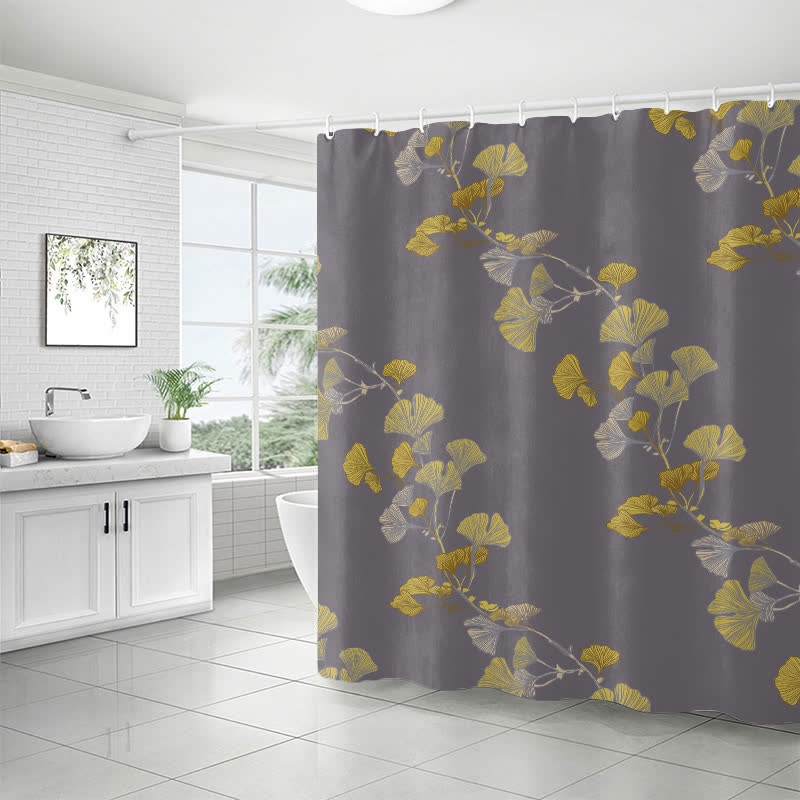 Ginkgo Leaf Print Shower Curtain - image 1