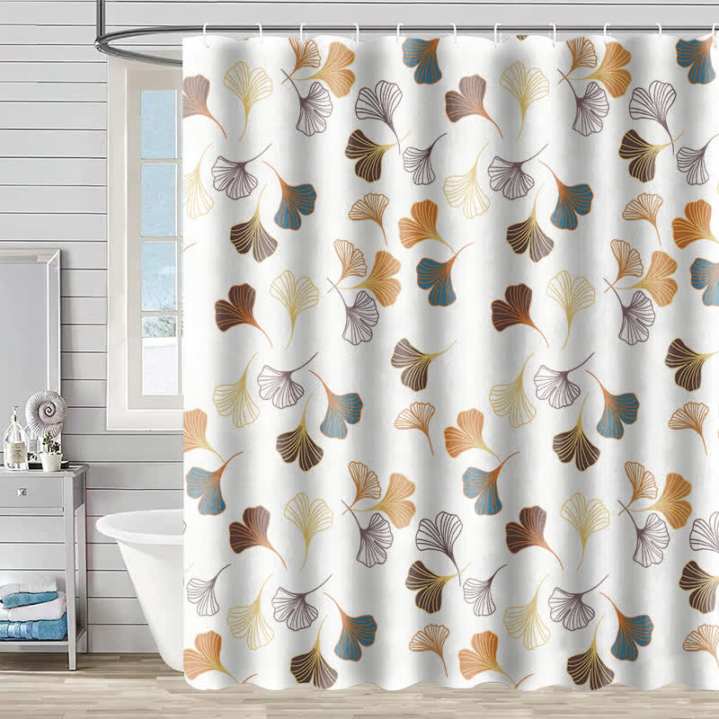 Elegant Ginkgo Leaf Shower Curtain - B - 90"W x 71"L - image 2