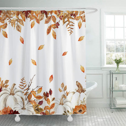 Pumpkin Harvest Print Shower Curtain - A - 71"W x 79"L - image 0