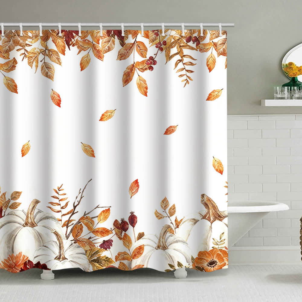 Pumpkin Harvest Print Shower Curtain - image 1