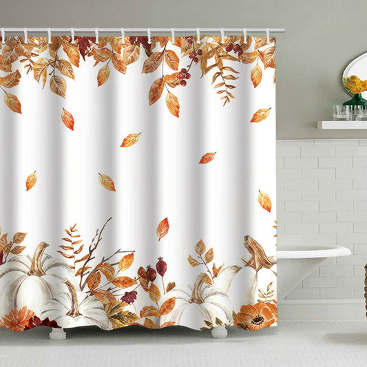 Pumpkin Harvest Print Shower Curtain - image 1