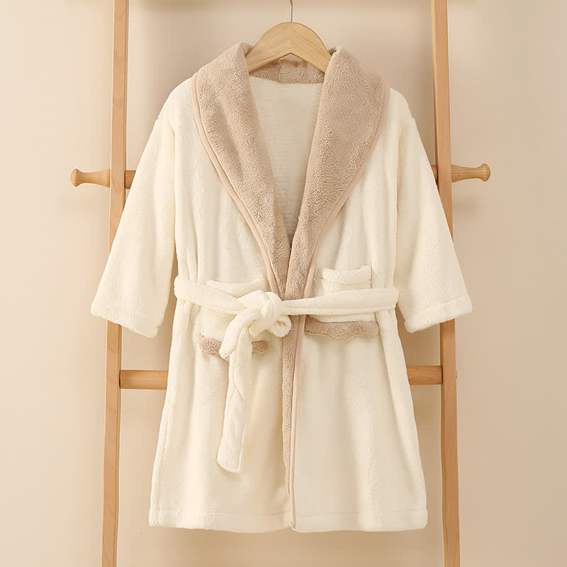Matching Family Solid Plush Robe - White - Child:150cm - image 5