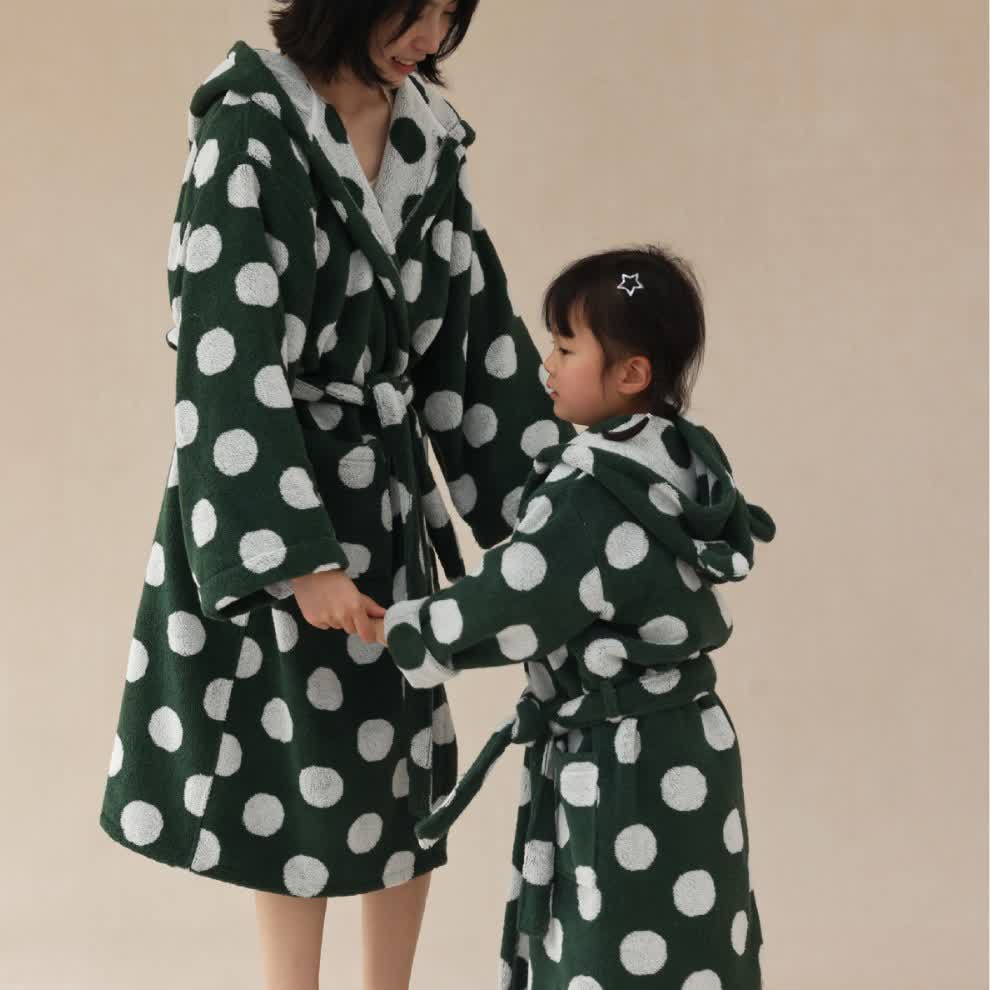 Matching Family Polka Dot Hooded Cotton Robe - image 16