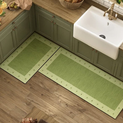 Diatom Mud Green Bordered Kitchen Rug - 23" x 35"+23" x 71" - image 0