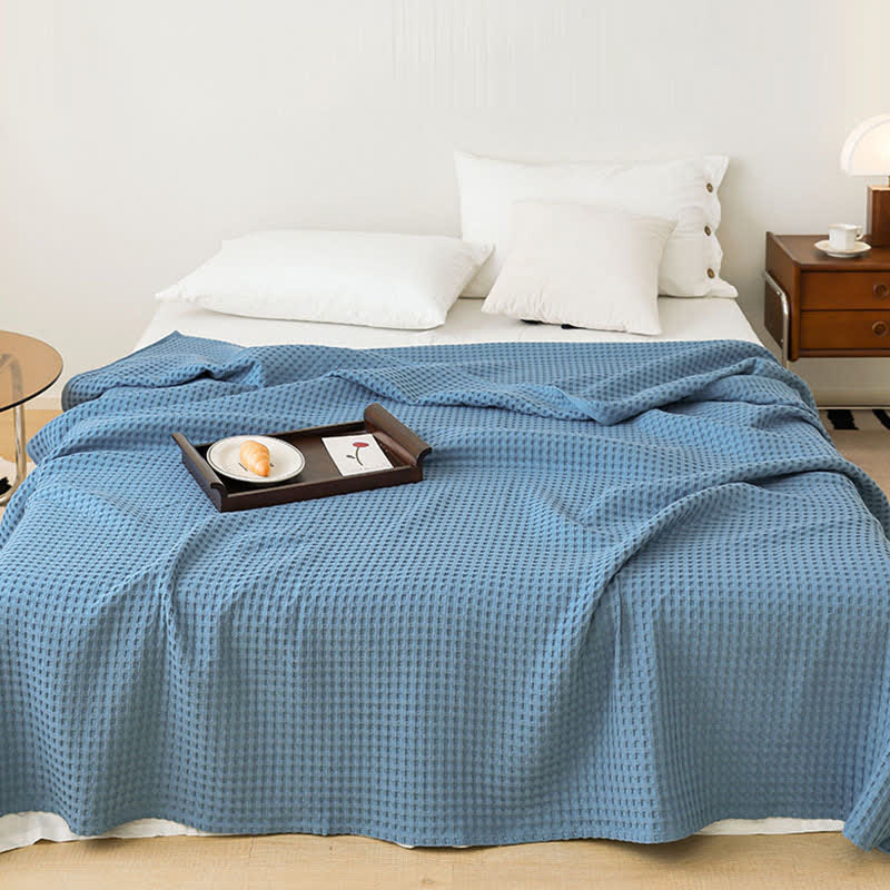 Solid Waffle Cotton Gauze Blanket - image 6