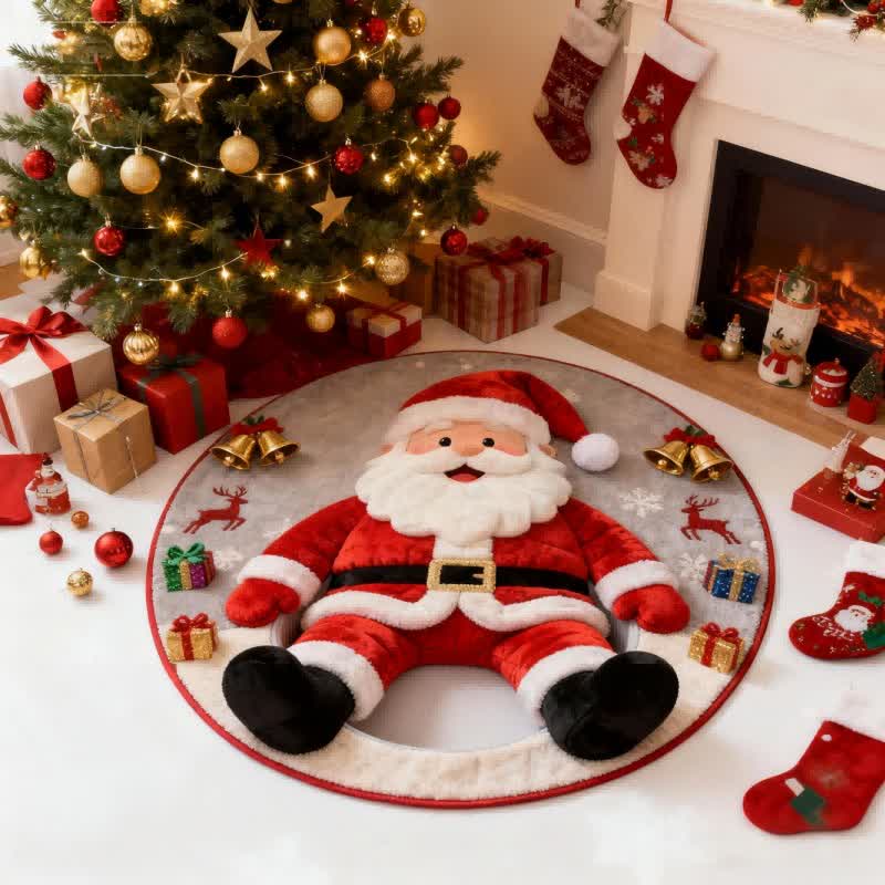 Christmas Santa Claus 3D Effect Rug - 55" x 55" - image 0