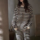 Stripe Pattern Plush Loungewear Set - image 1