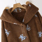 Bow Pattern Plush Hooded Robe - image 2