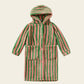 Ownkoti Striped Hooded Plush Warm Child Robe - Pink & Green - Child:140-160cm - image 8