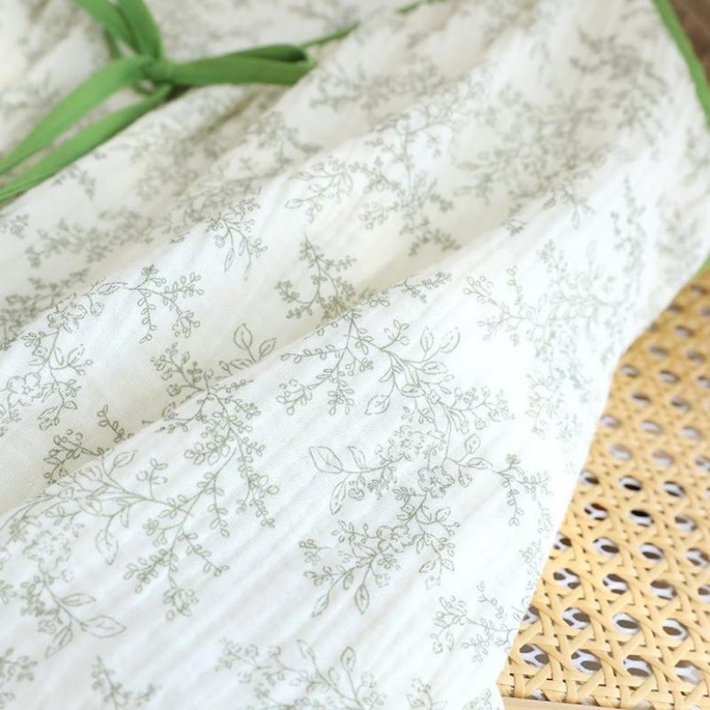 Bow-tie V-neckline Soft Cotton Gauze Pajamas - image 4