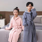 Solid Cotton Gauze Hooded Child Bathrobe - image 0