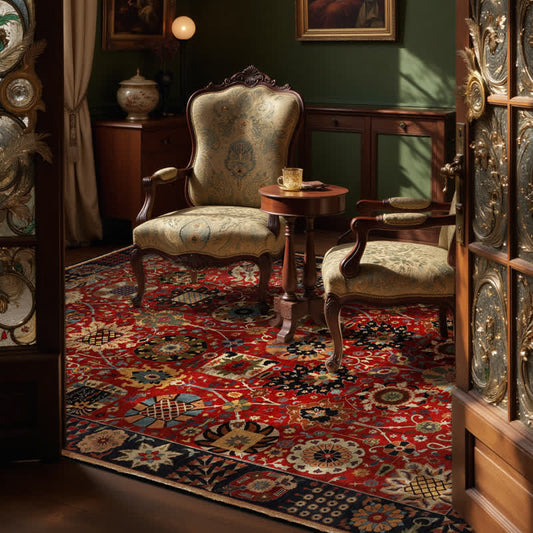 Vintage Persian Rectangle Washable Area Rug - image 1